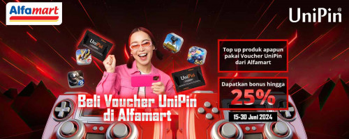 Bonus hingga 25% UniPin Credits! – Top Up Produk Apapun Pakai Voucher UniPin dari Alfamart